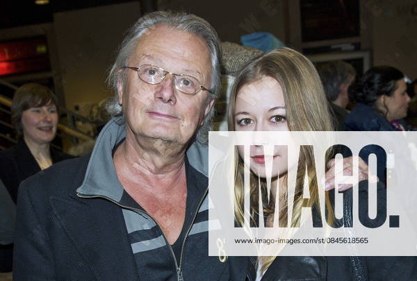 Frank Castorf and daughter at the premiere of Hai-Alarm am Mueggelsee at Kino in der Kulturbrauerei movie theater in Prenzlauer Berg., Berlin, Germany WENN 10872850