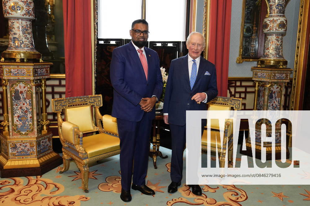 Audience at Buckingham Palace King Charles III during an audience with President of Guyana Dr Mohamed Irfaan Ali at Buckingham Palace in London. Picture date: Tuesday January 27, 2026., Credit:Aaron Chown Avalon UK, London