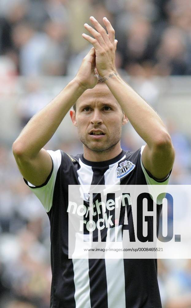 Yohan Cabaye of Newcastle United celebrates at the final whistle during the Premier League football match between Newcastle United and Fulham FC on 28 August, 2011, at St. James Park, Newcastle upon Tyne, England. Barclays Premier League. Newcastle United v Fulham FC 28th August, 2011 .
