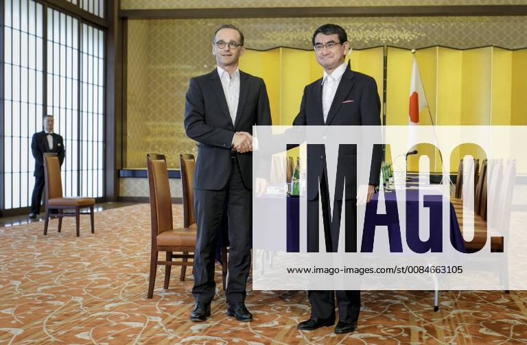 Bundesaussenminister Heiko Maas, SPD, reist fuer drei Tage nach Japan und Korea. Hier beim einem Treffen mit dem Aussenminister von Japan, Taro Kono. Tokyo Japan . 25.07.2018 Tokyo Japan