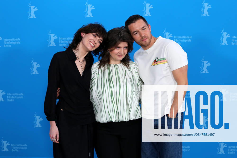 (from left) Violet Braeckman, director Teodora Ana Mihai and Matteo Simon pose during the photocall for Heysel 85 at the 76th Berlin International Film Festival (Berlinale) in Berlin. The festival runs from Feb. 12 to 22, 2026. Berlin Germany - ZUMAf146 20260214_zip_f146_033