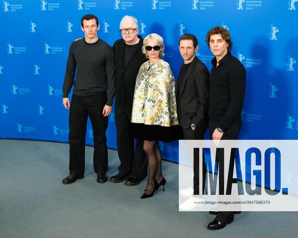 Photocall for Rosebush Pruning , Grand Hyatt Berlin, Berlin, Germany Callum Turner, Tracy Letts, Pamela Anderson, Jamie Bell and Lukas Gage poses at the Photocall for Rosebush Pruning during Berlinale (Berlin Film Festival) at Grand Hyatt Berlin, Berlin, , Germany on 14 February 2026., Credit:Julie Edwards Avalon