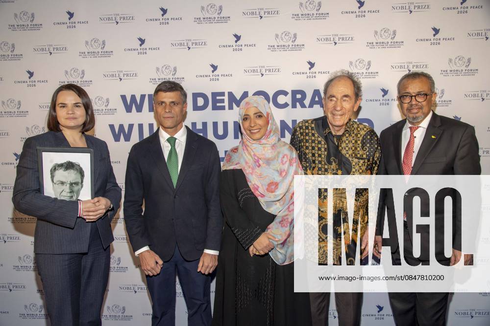 Svetlana Tikhanovskaya, Leopoldo Lopez, Tawakel Karman, Albie Sachs und Tedros Adhanom Ghebreyesus zu Gast bei der Cinema For Peace Gala 2026 im Hotel Adlon Kempinski am 16.02.2026 in Berlin Berlin Deutschland