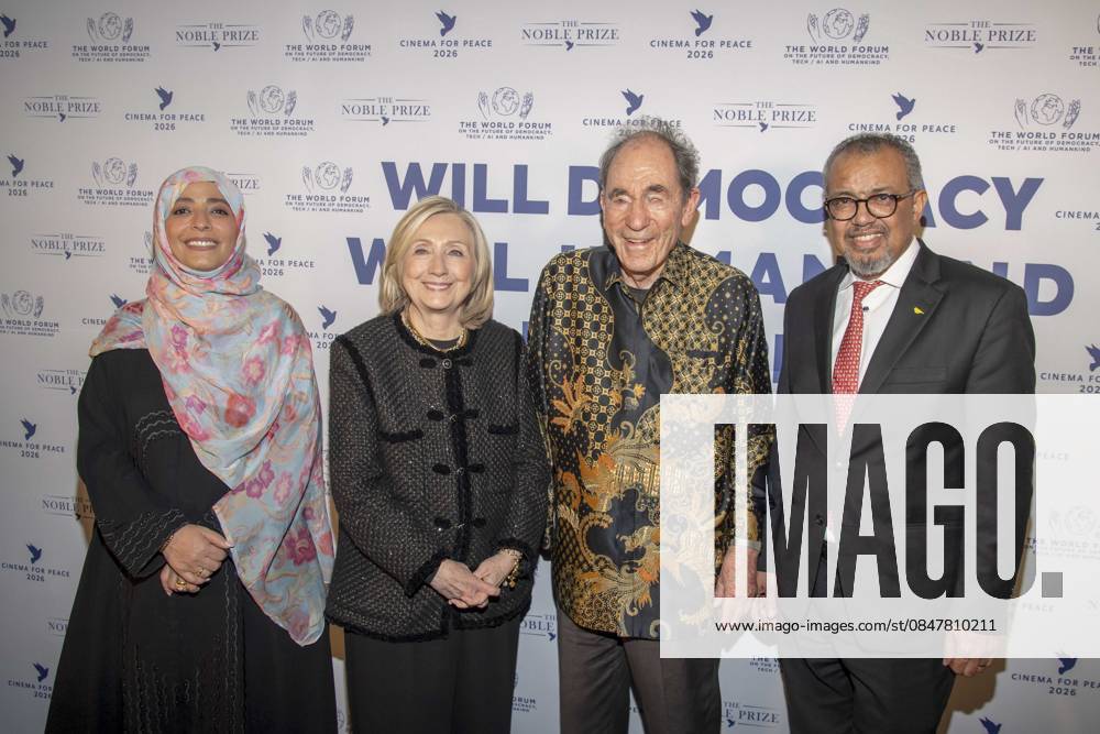 Tawakel Karman, Hillary Clinton Albie Sachs und Tedros Adhanom Ghebreyesus zu Gast bei der Cinema For Peace Gala 2026 im Hotel Adlon Kempinski am 16.02.2026 in Berlin Berlin Deutschland