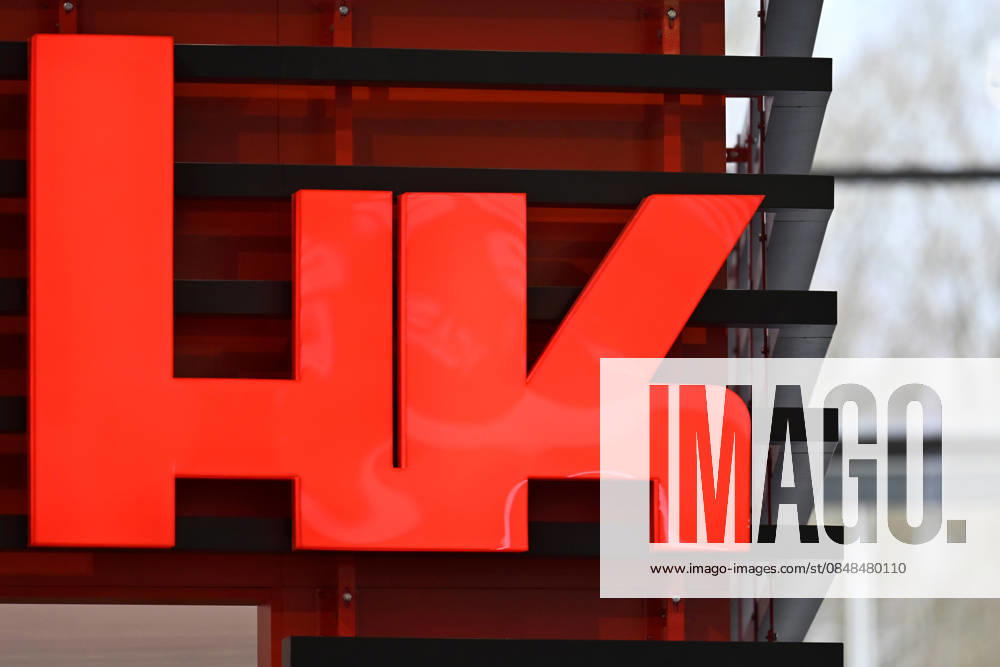Das Logo des Waffenherstellers Heckler&Koch (HK) zu sehen auf der Enforce Tac 2026 in der Messe Nürnberg. Die Fachmesse für Angehörige von Behörden mit Sicherheitsaufgaben und der Streitkräfte findet jährlich in Nürnberg statt (Themenbild, Symbolbild). Nürnberg, 23.02.2026 Bayern Deutschland