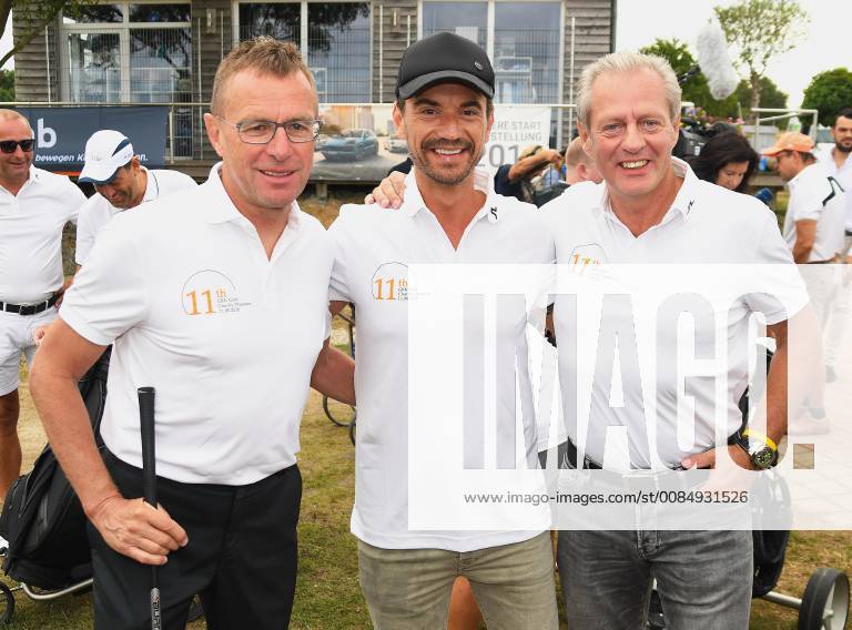 Leipzig 11.Charity Golfturnier Leipzig Ralf Rangnick,Florian Silbereisen und GRK-Chef und Veranstalter, Steffen Göbel