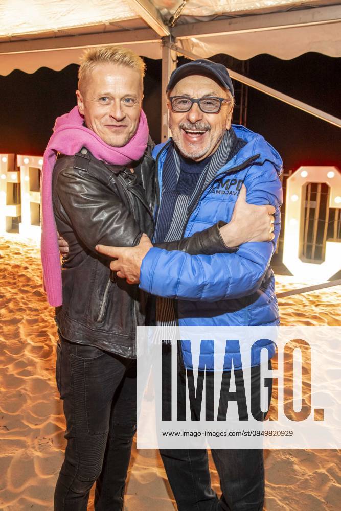 Abb Roman Knizka und Wolfgang Stumph zu Gast am Strand bei 10.Jahre Baltic Lights 2026 Promi Charity Schlittenhunderennen zu Gunsten der Welthungerhilfe an der Ostsee zwischen der Seebruecke Ahlbeck und der Seebruecke Heringsdorf , Freitag 06.03.2026 in Heringsdorf MV Deutschland