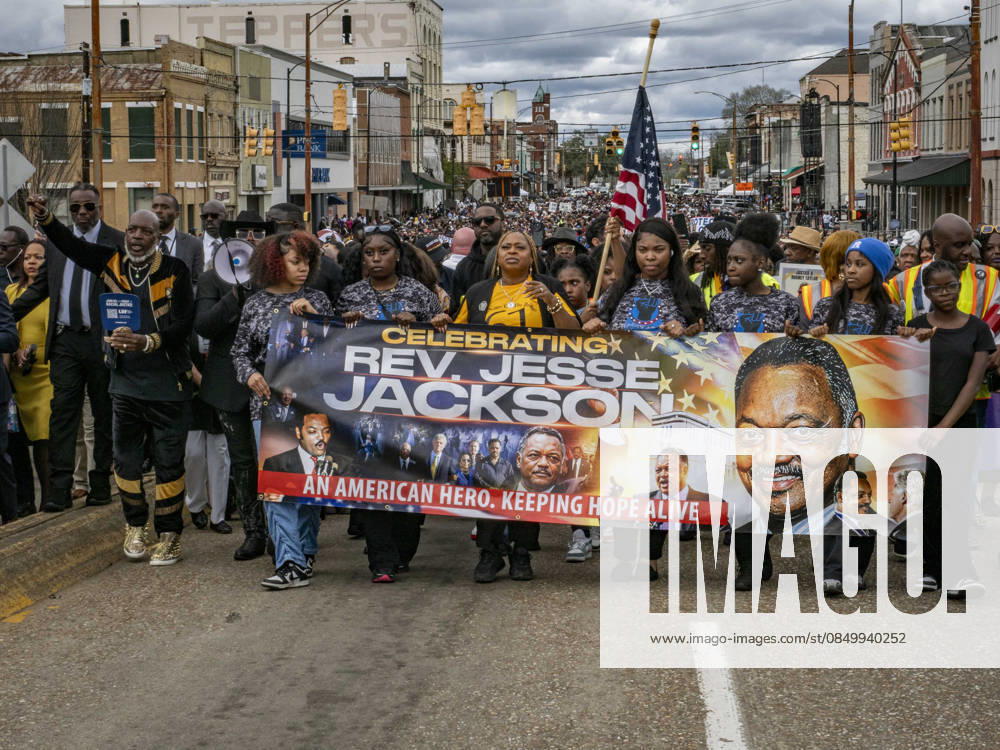 Voting rights leaders, politicians, and thousands committed to voting rights put boots on the ground to cross the Edmund Pettus Bridge in Selma during the 61st annual Jubilee Bridge Crossing. This years crossing honored the late civil rights icon Rev. Jesse Jackson, who had participated in the march since the beginning. Selma USA - ZUMAd155 20260308_znp_d155_001