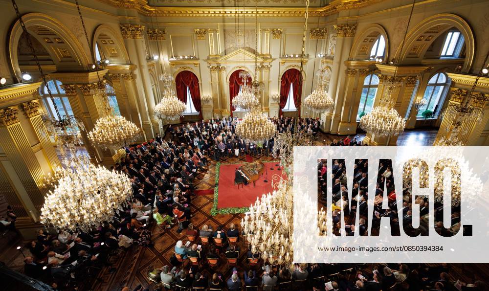 General view of the annual spring concert at the Royal Palace, in Brussels, Thursday 12 March 2026. For this new edition, the Sovereigns wanted to highlight innovation by inviting individuals who, through their creativity, rigor, and commitment, work tirelessly to advance society. The musical program will be provided by FRATRES TRIO, an atypical ensemble combining saxophone, violin, and piano. BENOITxDOPPAGNE 167286971