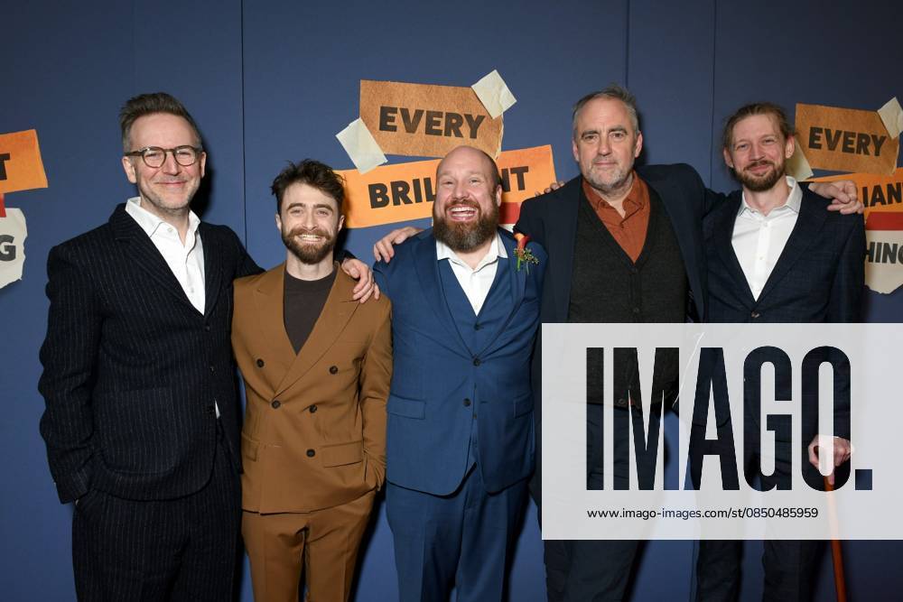 Duncan Macmillan, Daniel Radcliffe, Jonny Donahoe, Jeremy Herrin, guest at arrivals for EVERY BRILLIANT THING Opening Night On Broadway, The Hudson Theatre, New York, NY, March 12, 2026. Photo By: Quoin Pics Everett Collection EVERY BRILLIANT THING Opening Night On Broadway PUBLICATIONXNOTxINxCANxCHNxFRAxITAxJPNxNORxPOLxRUSxESPxUKxUSA