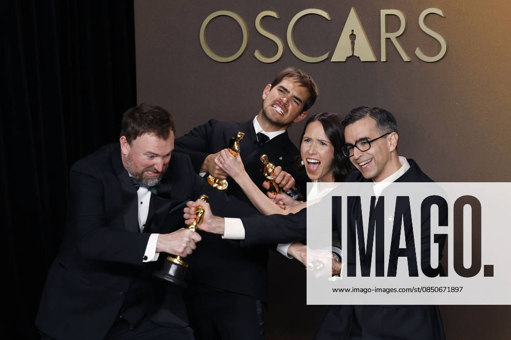 (L-R) Jack Piatt, Sam A. Davis, Natalie Musteata and Alexandre Singh in the press room of the 98th Annual Academy Awards on Sunday March 15, 2026 at the Dolby Theater in Hollywood, California. BURT HARRIS BNS PI Hollywood USA - ZUMAp124 20260315_zaa_p124_291