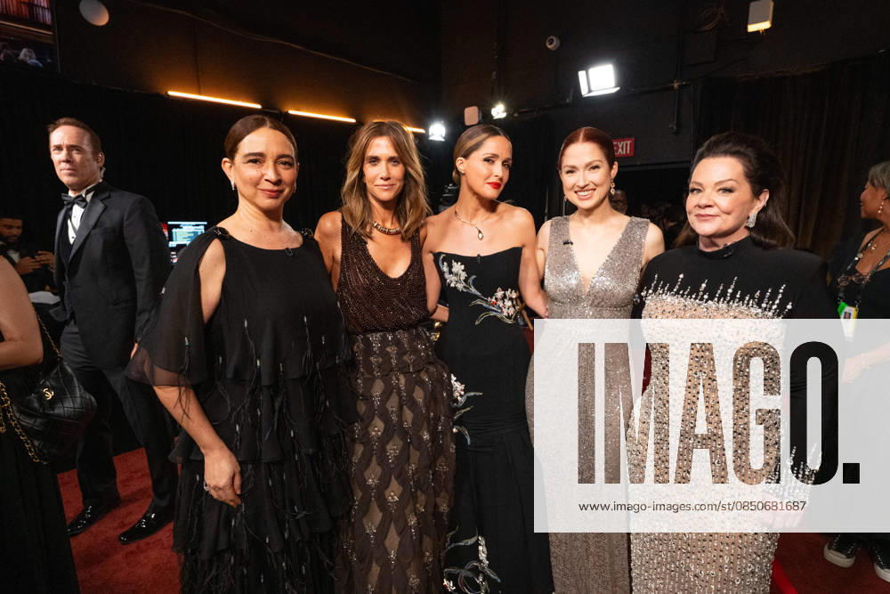 Maya Rudolph, Kristen Wiig, Rose Byrne, Ellie Kemper, and Melissa McCarthy backstage during the live 98th OscarsÂ® at the Dolby Theatre at Ovation Hollywood in Los Angeles, CA, on Sunday, March 15, 2026. Los Angeles CA USA 350081328PLX