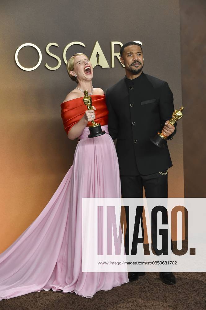 Jessie Buckley, Michael B. Jordan in the press room for The 98th Academy Awards - Press Room, Dolby Theatre at Ovation Hollywood, Los Angeles, CA, March 15, 2026. Photo By: Elizabeth Goodenough Everett Collection The 98th Academy Awards - Press Room PUBLICATIONXNOTxINxCANxCHNxFRAxITAxJPNxNORxPOLxRUSxESPxUKxUSA