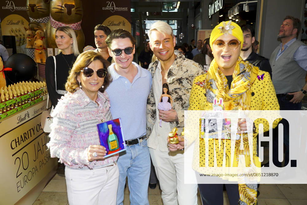 Cntv Claudia Obert, Max Suhr, Julian F.M. Stoeckel , Marcell Damaschke. zu Gast bei der Lind Goldhasen Oster Charity und Feier 20 Jahre Europa Passage Donnerstag 19.03.2026 in Hamburg Hamburg Germany