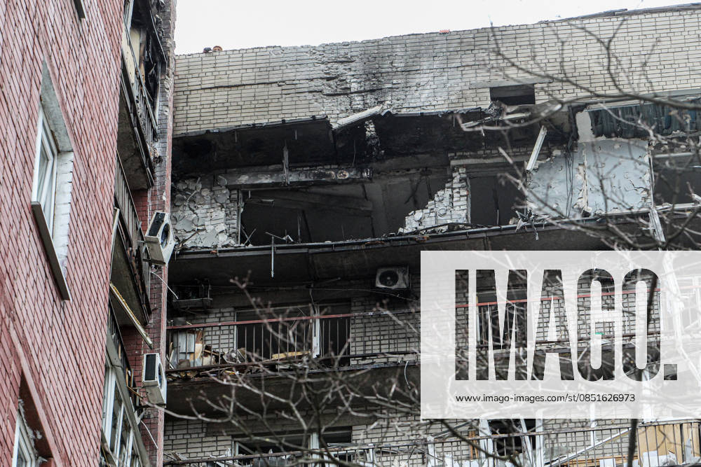 A 14-storey apartment block is damaged by a Russian drone strike in Dnipro, Ukraine, March 24, 2026. Russian forces attacked the eastern Ukrainian city with strike drones. At least 13 people were injured, including two girls aged 12 and nine, and a one-and-a-half-year-old boy. (Photo by Mykola Miakshykov Ukrinform) Russian army attacks apartment block with drone in Dnipro