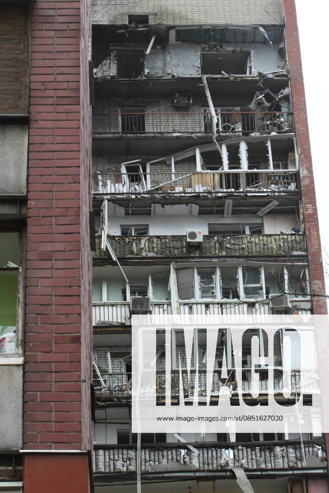 A 14-storey apartment block is damaged by a Russian drone strike in Dnipro, Ukraine, March 24, 2026. Russian forces attacked the eastern Ukrainian city with strike drones. At least 13 people were injured, including two girls aged 12 and nine, and a one-and-a-half-year-old boy. (Photo by Mykola Miakshykov Ukrinform) Russian army attacks apartment block with drone in Dnipro