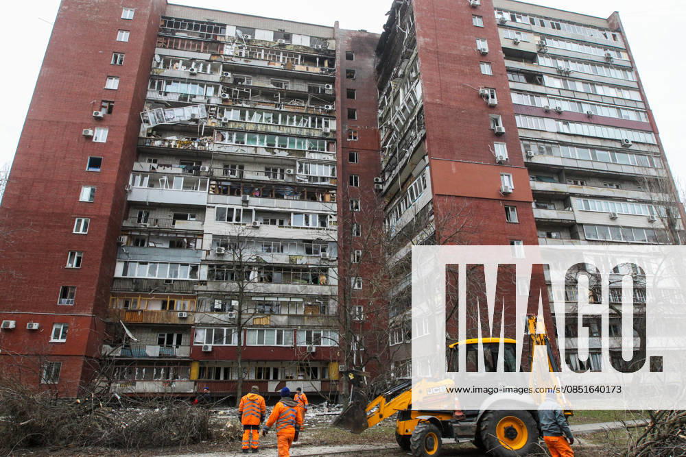 A 14-storey apartment block is damaged by a Russian drone strike in Dnipro, Ukraine, March 24, 2026. Russian forces attacked the eastern Ukrainian city with strike drones. At least 13 people were injured, including two girls aged 12 and nine, and a one-and-a-half-year-old boy. (Photo by Mykola Miakshykov Ukrinform) Russian army attacks apartment block with drone in Dnipro