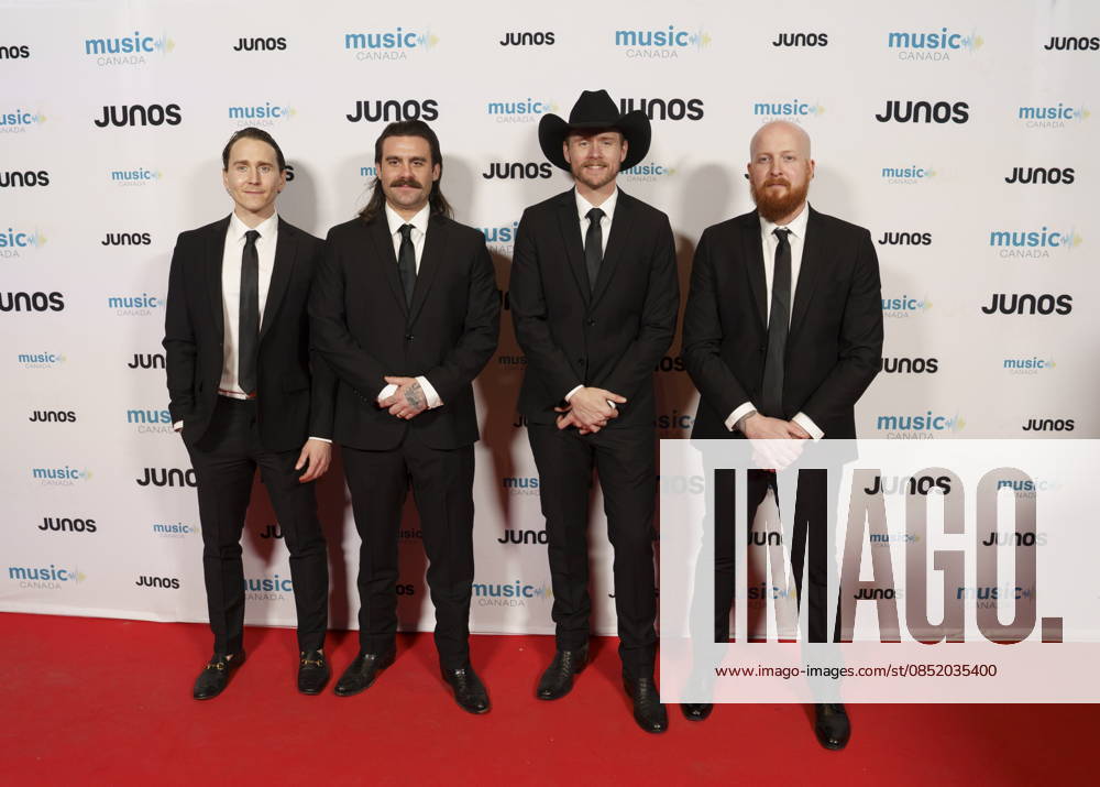 Hamilton, On, CAN: Members of the James Barker Band, nominated for the Fan Choice, and Country Album of the Year, on the red carpet at the 2026 Juno Awards Gala in Hamilton, Saturday, March 28, 2026. Hamilton CAN - ZUMAc35_ 20260328_zaf_c35_135