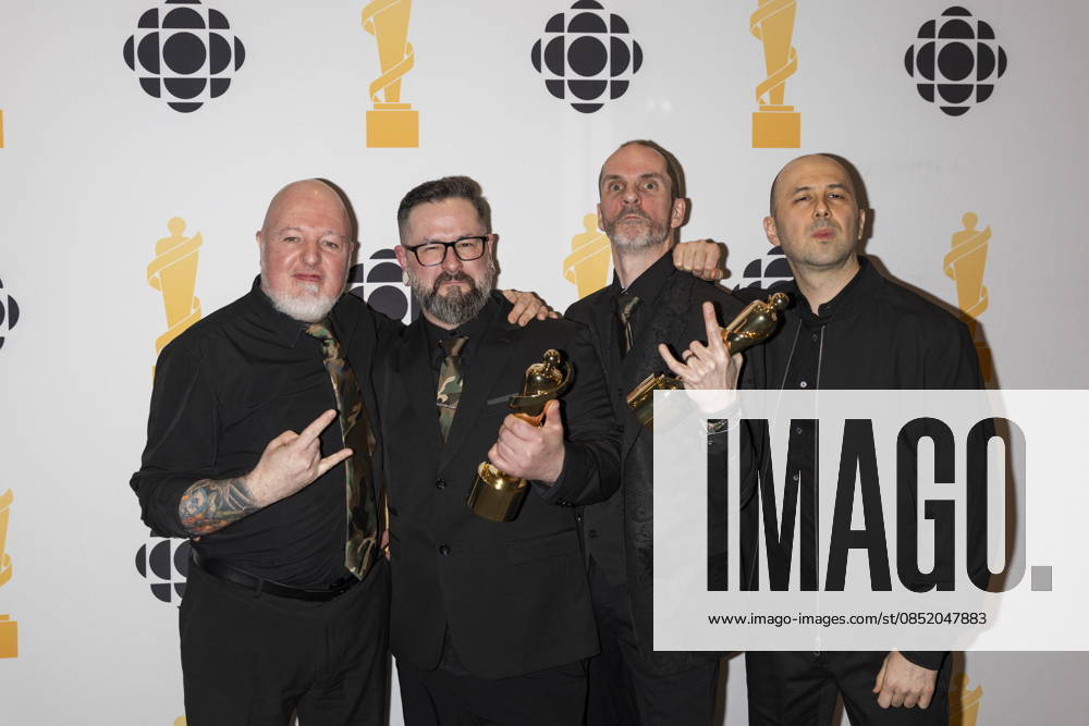 Despised Icon pose for photos after winning Metal Hard Music Album of the Year during the 2026 Juno Awards Gala in Hamilton, Saturday, March 28, 2026. Hamilton Canada - ZUMAc35_ 20260328_zaf_c35_217