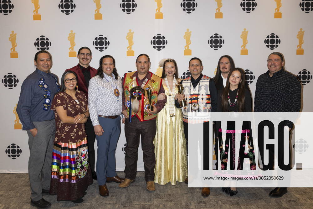 Bear Creek pose for photos after winning Traditional Indigenous Artist or Group of the Year during the 2026 Juno Awards Gala in Hamilton, Saturday, March 28, 2026. Hamilton Canada - ZUMAc35_ 20260328_zaf_c35_231