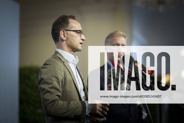 Bundesaussenminister Heiko Maas, SPD, gibt ein Statement beim Doorstep im Rahmen des Gymnich-Treffens in Wien, 31.08.2018. Wien Oesterreich