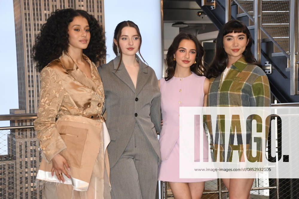 NEW YORK, NY APRIL 7 Chase Infiniti Lucy Halliday, Mattea Conforti and Rowan Blanchard pictured as the cast of Hulus The Testaments to Visit the Empire State Building Ahead of April 8 Premiere on April 7, 2026 in New York City Credit John Fycke AdMedia 454822 2026 04 07 New York New York City