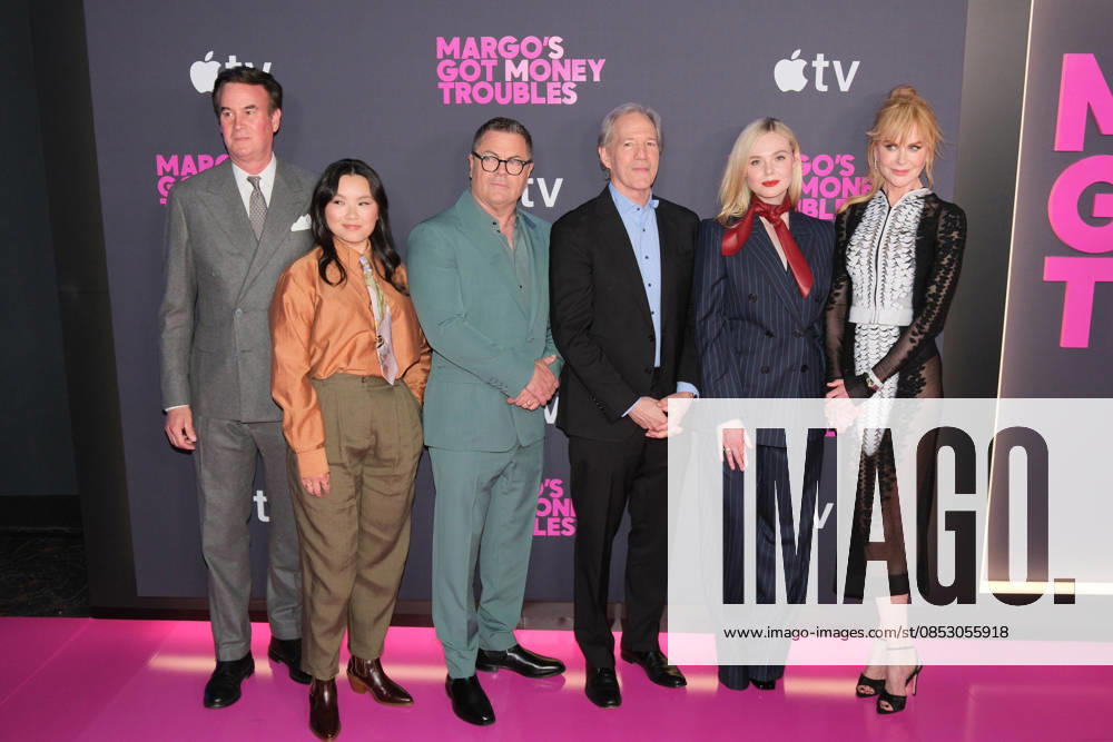 Zack Van Amburg, Thaddea Graham, Nick Offerman, David E. Kelley, Elle Fanning and Nicole Kidman at Apple s Margo s Got Money Troubles premiere at Regal Union Square on April 08, 2026 in New York City.. Credit: Chris Gonzalez USA - ZUMAa123 20260408_zaa_a123_341