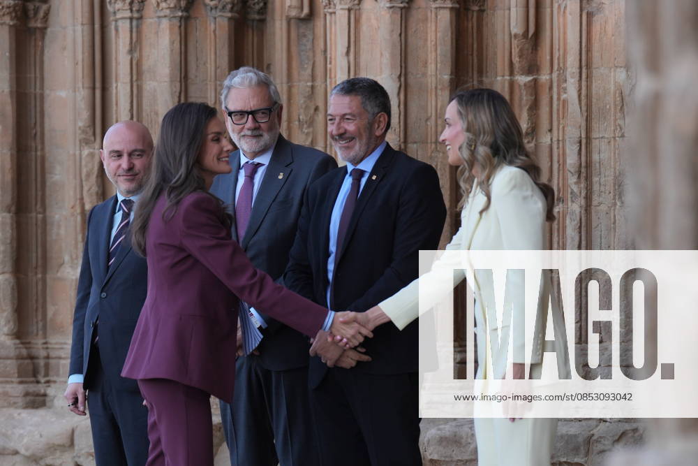 Queen Letizia meets with the Associació de Dones Empresàries Queen Letizia 2i , accompanied by the president of the Association, Laia Rogel d , the delegate of the Government in Catalonia, Carlos Prieto i , the mayor of Lleida, Félix Larrosa c , and the Minister of Enterprise, Miquel Sàmper 2d , meets with the Associació de Dones Empresàries de Lleida, on April 9, 2026, in Lleida, Catalunya Espana The meeting, held in the Seu Vella de Lleida and behind closed doors, is part of the 20th anniversary of the association and precedes the presentation of the XVI Premis Ap Lleida, which recognizes the leadership and career of businesswomen and professionals of the territory 09 APRIL 2026 Lleida, Catalunya Lleida, Catalunya Espana