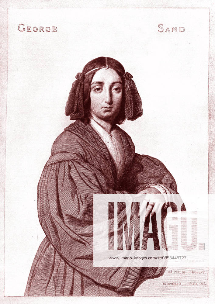 George SAND (1804-1876) (Amantine Aurore Lucile Dupin, Baroness Dudevant), French writer and novelist. Engraving by Luigi Calamatta (1801-1869), 1930 RECORD DATE NOT STATED
