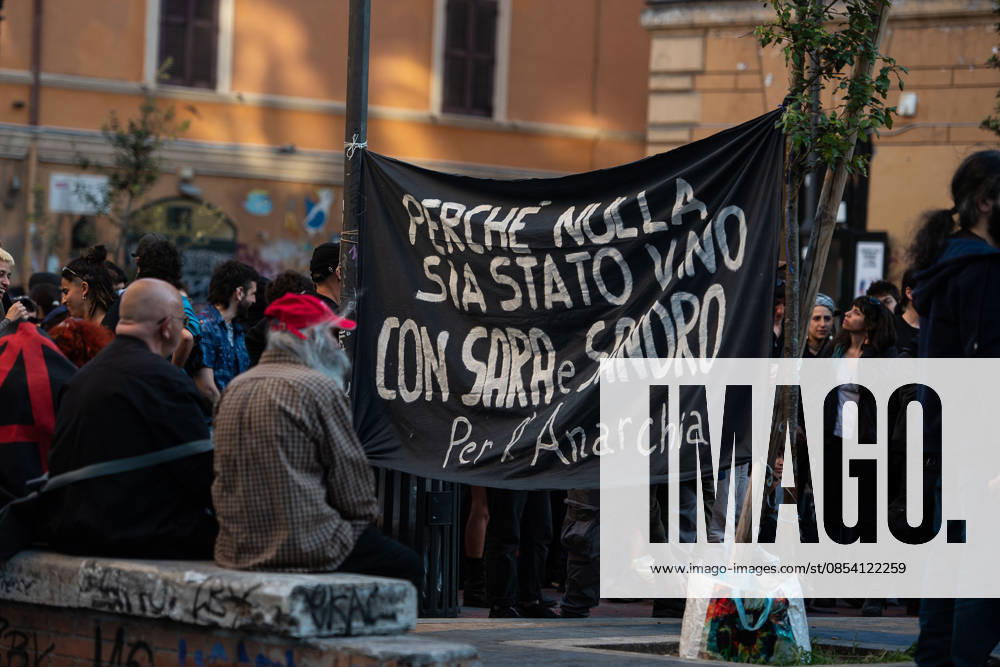 **NO WEB OR NEWSPAPERS ONLY FOR ITALY** Anarchists Demonstration in Rome