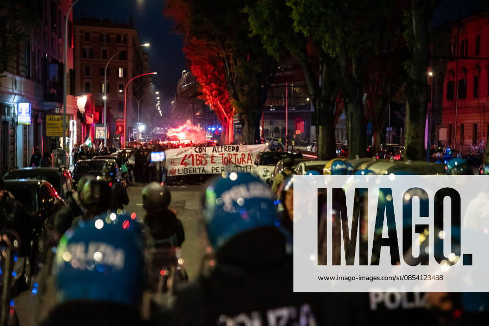 **NO WEB OR NEWSPAPERS ONLY FOR ITALY** Anarchists Demonstration in Rome
