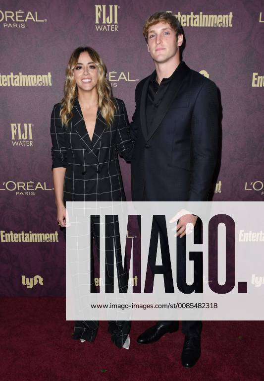 West Hollywood, California - Chloe Bennett, Logan Paul. 2018 Entertainment Weekly Pre-Emmy Party held at the Sunset Tower Hotel. Photo Credit: Birdie Thompson AdMedia 230159 2018-09-15 CA West Hollywood Etats-Unis