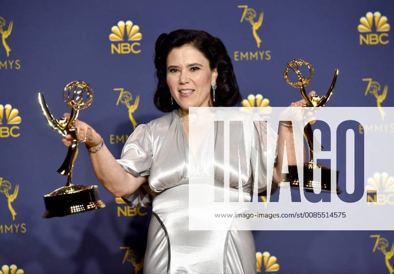 Alex Borstein, winner of the award for Outstanding Supporting Actress in a Comedy Series for The Marvelous Mrs. Maisel appears backstage during the 70th annual Primetime Emmy Awards at the Microsoft Theater in downtown Los Angeles on September 17, 2018. LAP201809171531 JIMxRUYMEN