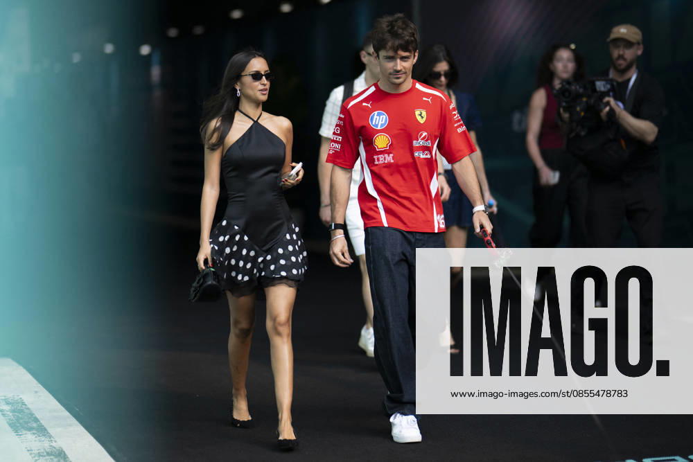 Miami Grand Prix 2026 - Pilots and Girlfriends 16 Charles Leclerc (Ferrari) and Alexandra Saint Mleux arrival before the Sprint Race session of the F1 Grand Prix of Miami at Miami International Autodrome on May 2, 2026 in Miami Florida . Photo by Eliot Blondet ABACAPRESS.COM Miami Florida United States
