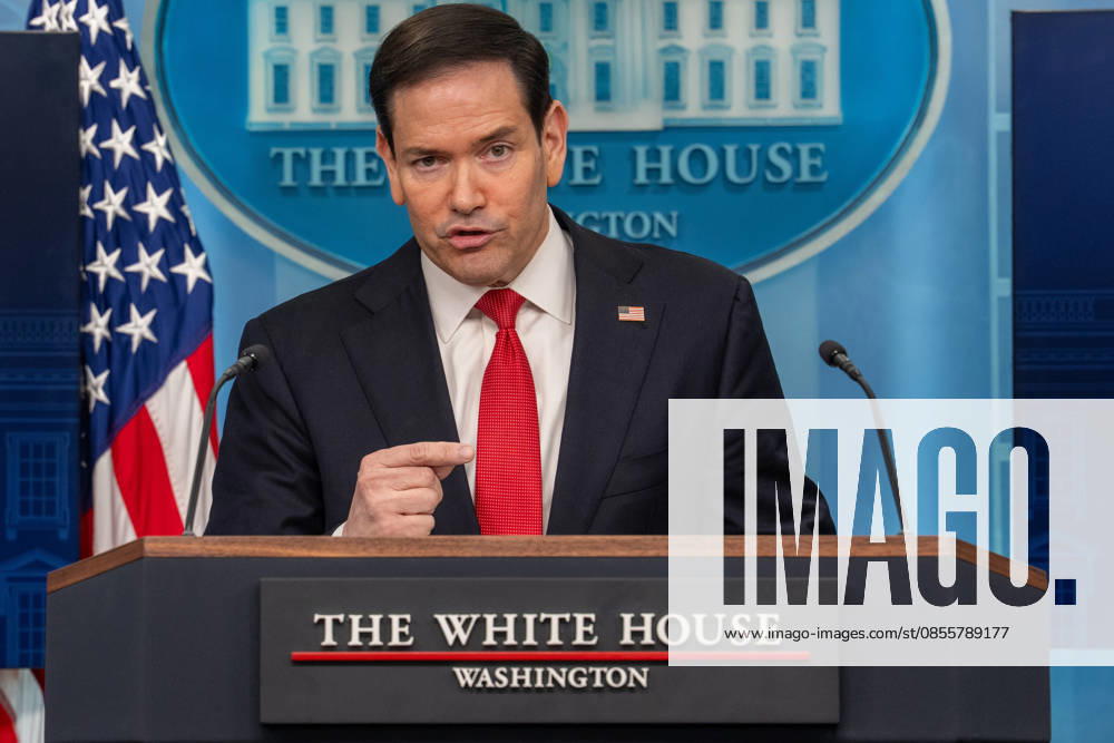 Secretary of State Marco Rubio hosts the White House press briefing on May 5, 2026. Rubio is taking the place of White House Press Secretary Karoline Leavitt who is on maternity leave. Washington United States - ZUMAl312 20260505_znp_l312_033