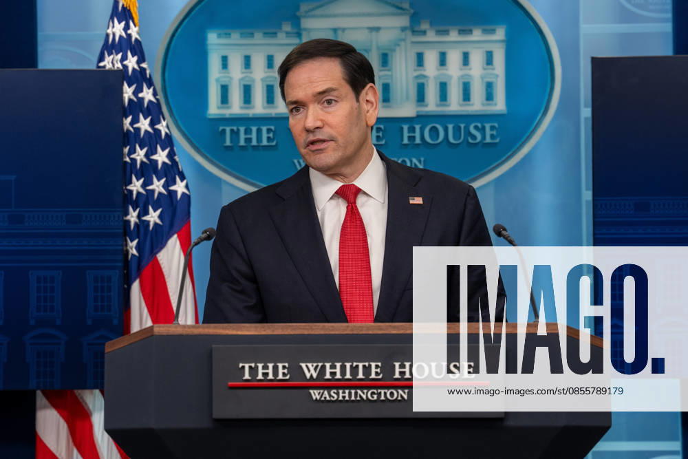 Secretary of State Marco Rubio hosts the White House press briefing on May 5, 2026. Rubio is taking the place of White House Press Secretary Karoline Leavitt who is on maternity leave. Washington United States - ZUMAl312 20260505_znp_l312_031