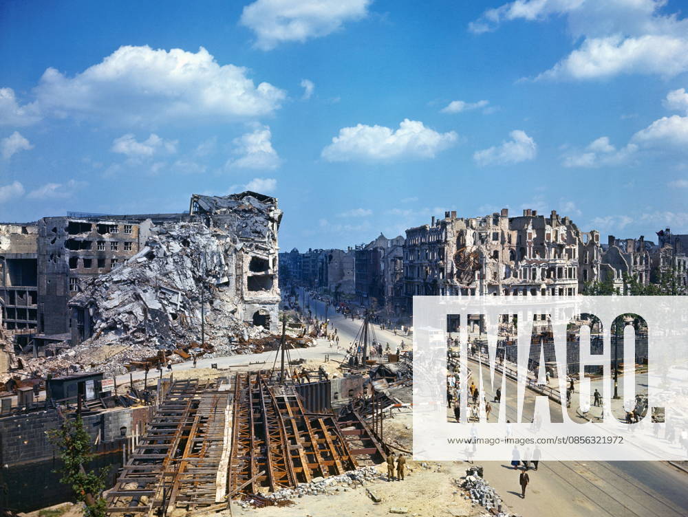 World War two: Ruined buildings in berlin, World War two: Ruined buildings in berlin, germany, 1945 Editorial use only. All other uses to be cleared with the copyright owner (World History Archive), in advance., WHA_069_0369.jpg, World War two; Berlin; Germany; 1945; Ruined buildings; Destruction; War; Historical; Europe; Cityscape; Urban; Devastation; Architecture; Bombed; Allies; Conflict; WWII; Destruction; Ruins; Desolation; History; Battle; Military; Allies; Axis; Berlin Wall; Post-war; Reconstruction; Urban landscape; European history; War-torn.