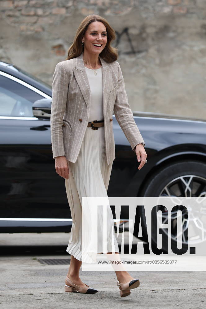 . 14 05 2026. Reggio Emilia, Italy. Kate Middleton, the Princess of Wales, arriving at a creative resource centre in Reggio Emilia in Italy, on day two of her visit to Italy. xStephenxLockx xi-Imagesx IIM-26770-0007