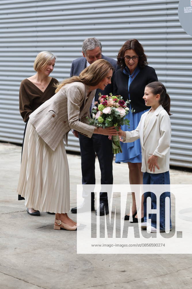. 14 05 2026. Reggio Emilia, Italy. Kate Middleton, the Princess of Wales, arriving at a creative resource centre in Reggio Emilia in Italy, on day two of her visit to Italy. xStephenxLockx xi-Imagesx IIM-26770-0014