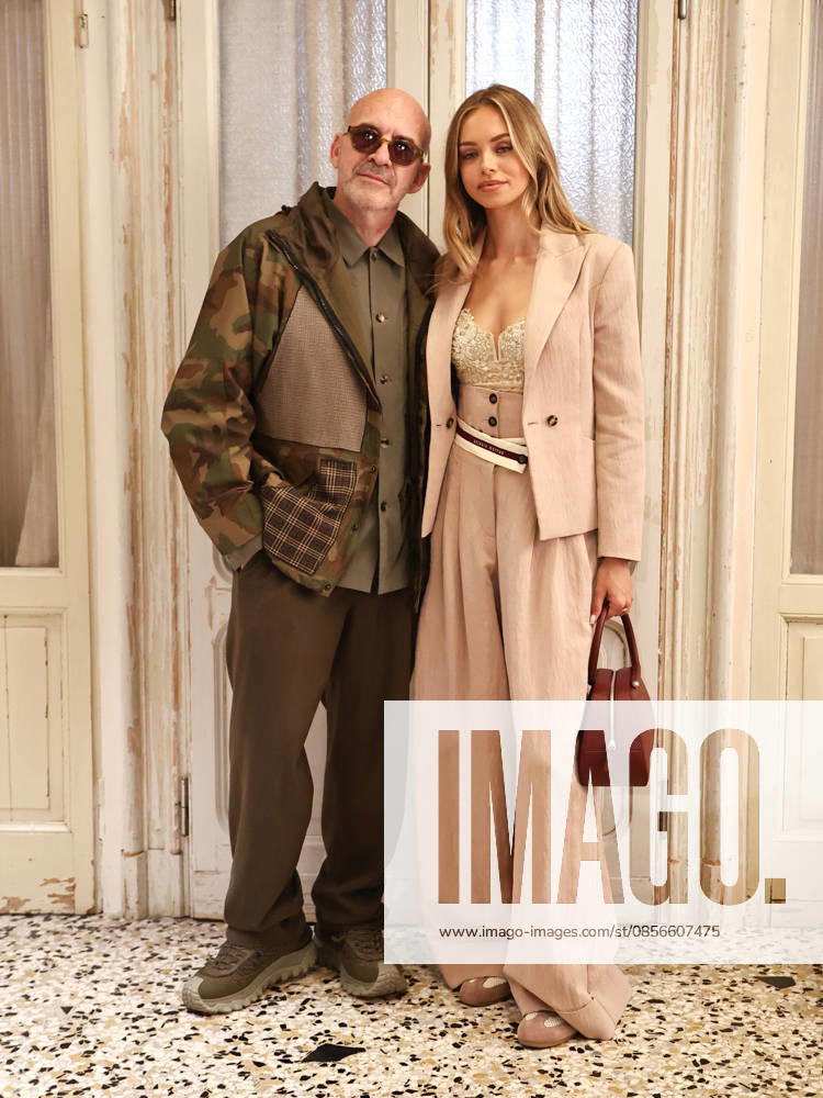 IPA84680152 - Rome, Laila Hasanovic attends the Antonio Marras boutique event. In the photo: Antonio Marras, Laila Hasanovic