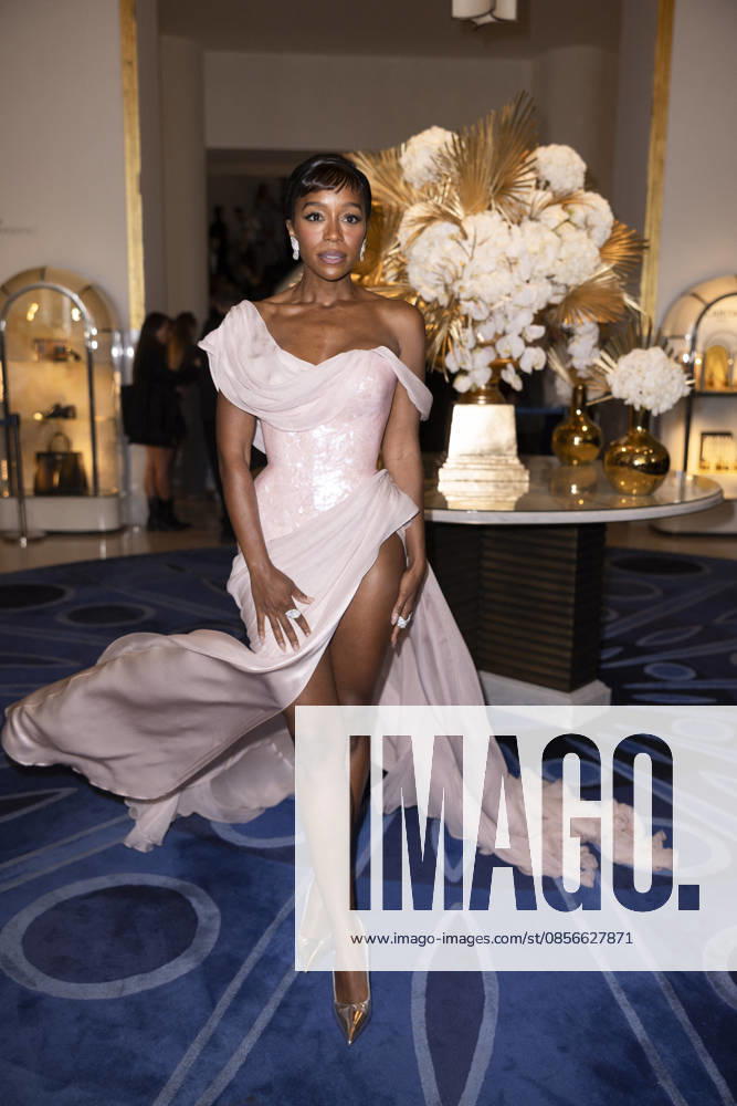 Cannes Aja Naomi King exits Martinez MP Cannes, France- May 14: Aja Naomi King leaves Hotel Martinez after attending Chopard gala during 79th Festival of Cannes, on May 14, 2026 in Cannes, France. Photo by Marco Piovanotto ABACAPRESS:COM Cannes France