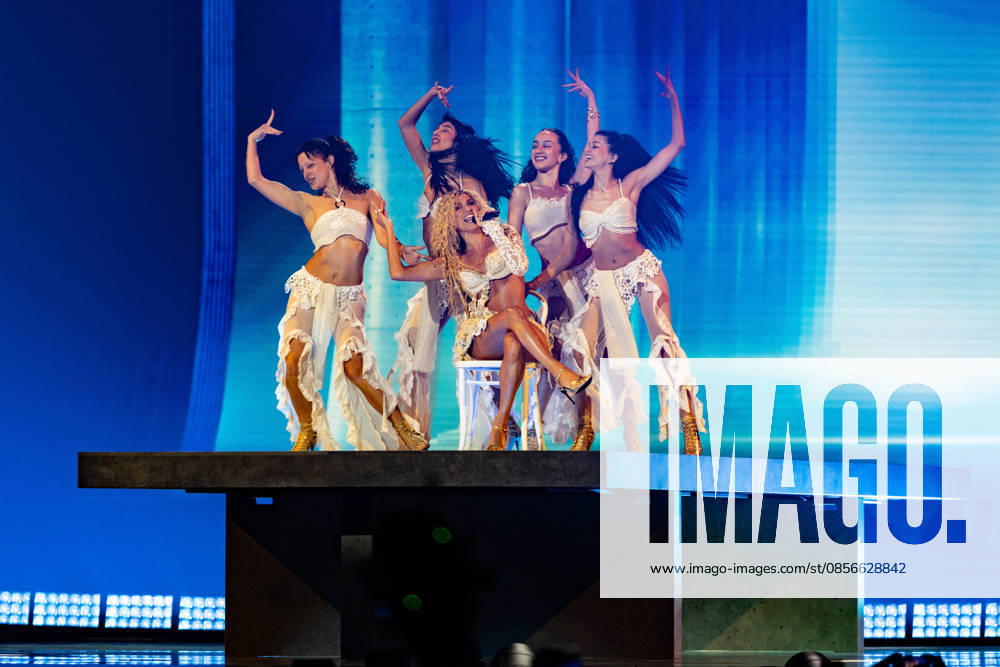 Eurovision Song Contest 2025 Dress Rehearsal 3 of Second Semi Final, 14.05.2026 VIENNA, AUSTRIA - 14 MAY 2026: Image shows Cyprus singer Antigoni for Cyprus performing the song JALLA during Eurovision Song Contest 2025 Dress Rehearsal 3 of Second Semi Final at Wiener Stadthalle on 14 05 2026 in Vienna, Austria. Vienna Wiener Stadthalle Austria