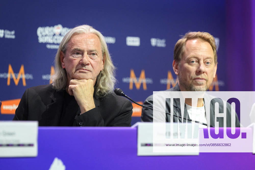 Christer Björkman and Peter Settman talk about Eurovision Song Contest Asia at a press conference during the Eurovision Song Contest ESC in Vienna, Austria, Thursday, May 14, 2026 WIEN AUSTRIA