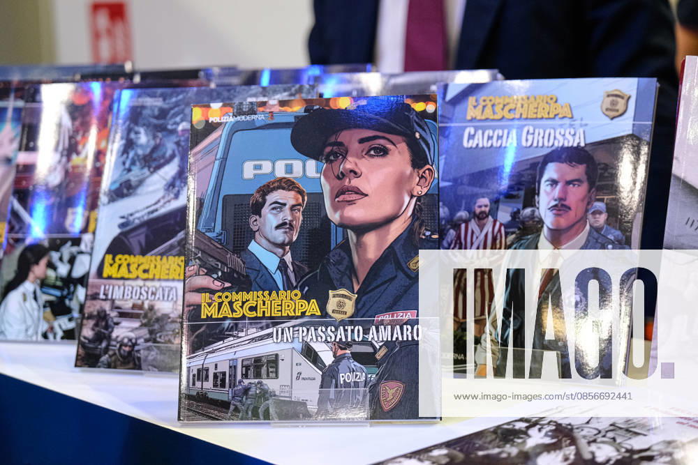 SalTo 26 - Salone Internazionale del Libro in Turin - 14 May 2026 A closer look at a stand of the Italian State Police during the SalTo 26 - Salone Internazionale del Libro at Lingotto Fiere. Turin Italy