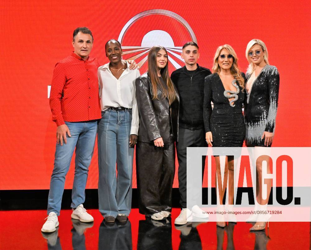 IPA84719350 - Milan,Italy Beijing Express 2026 The Far East photocall with the three finalist couples In the photo:Fiona May and Patrick Stevens THE FAST,Chanel Totti and Filippo Laurino THE RECOMMENDED,Jo Squillo and Michelle Masullo THE DJS