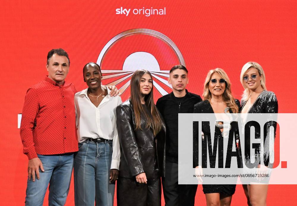 IPA84719352 - Milan,Italy Beijing Express 2026 The Far East photocall with the three finalist couples In the photo:Fiona May and Patrick Stevens THE FAST,Chanel Totti and Filippo Laurino THE RECOMMENDED,Jo Squillo and Michelle Masullo THE DJS