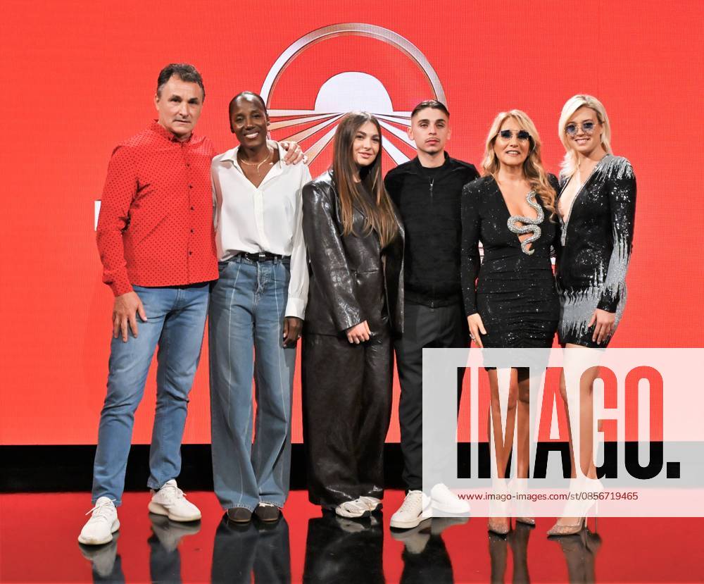 IPA84719348 - Milan,Italy Beijing Express 2026 The Far East photocall with the three finalist couples In the photo:Fiona May and Patrick Stevens THE FAST,Chanel Totti and Filippo Laurino THE RECOMMENDED,Jo Squillo and Michelle Masullo THE DJS
