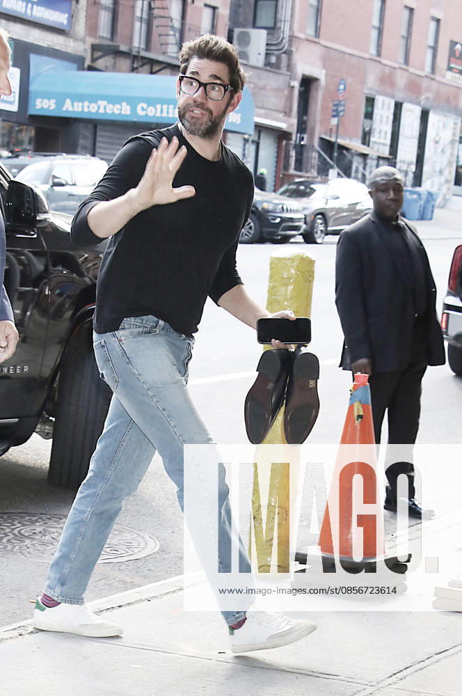 NEW YORK, NY- MAY 15: John Krasinski seen at CBS Mornings on May 15, 2026 in New York City.