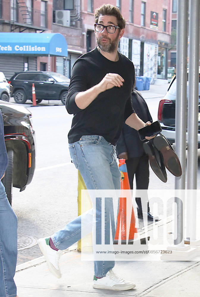 NEW YORK, NY- MAY 15: John Krasinski seen at CBS Mornings on May 15, 2026 in New York City.