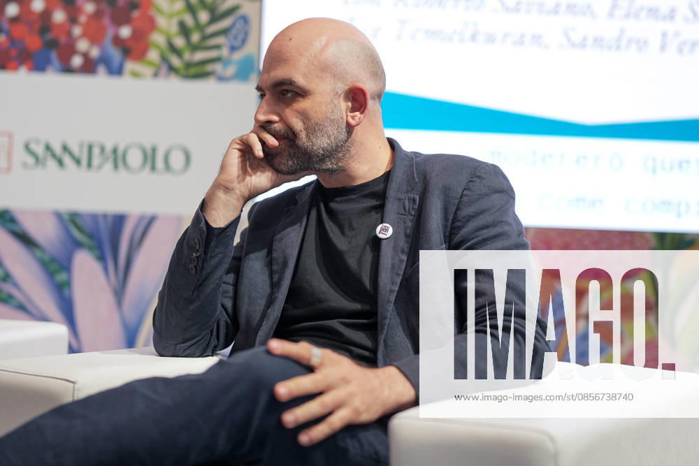 IPA84723873 - Turin. Second day of the 18th edition of the Turin International Book Fair entitled The World Saved by Kids. The fair will remain open from May 14 to 18, 2026 at Lingotto Fiere In photo: Roberto Saviano